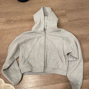 Cropped TNA cozy fleece grey jacket